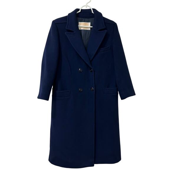 Pendleton Vtg Womens Sz 8 Navy Blue 100% Virgin Wool Full Length Pea Coat Preppy - Picture 1 of 6